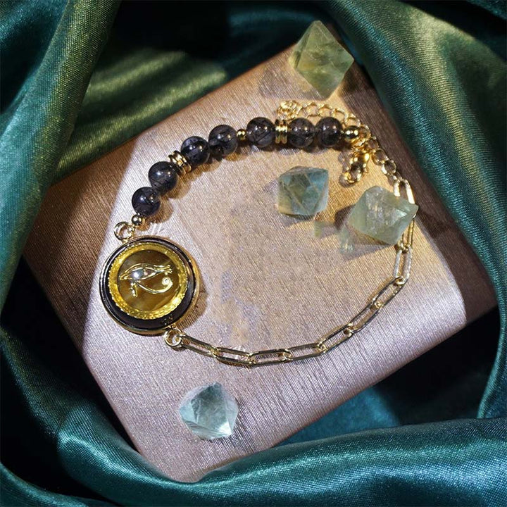 Olivenorma Natural Stone Eye Of Horus Symbol Key Of Life Bracelet - image 1