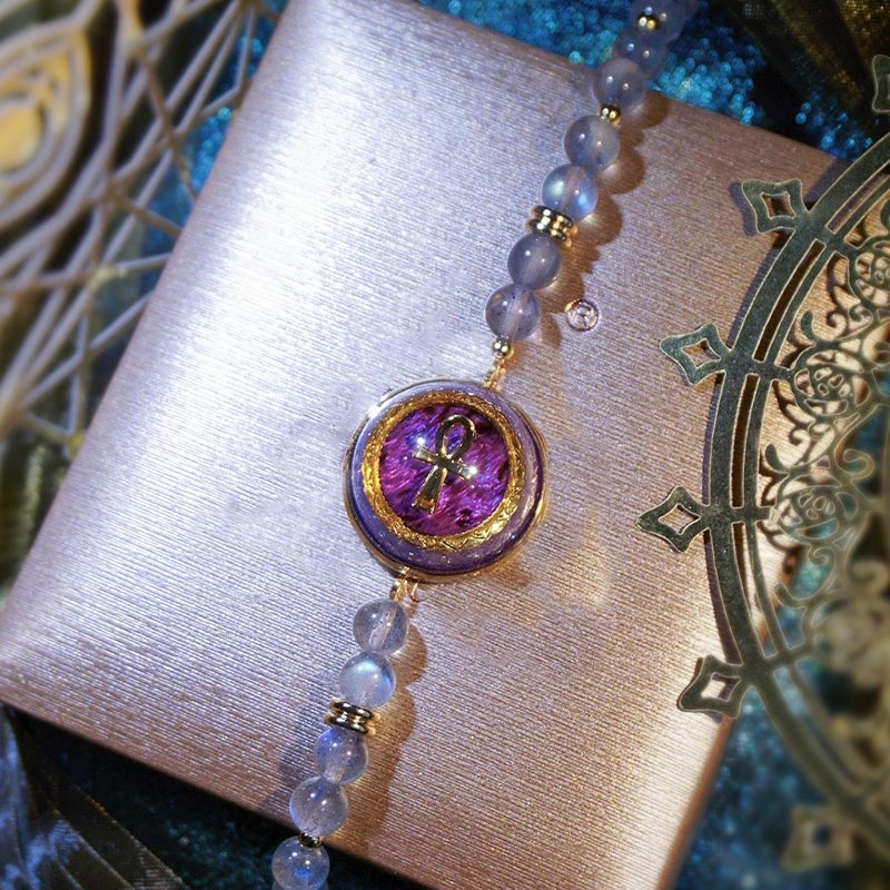 Olivenorma Natural Labradorite Moonstone Beaded Bracelet - image 1