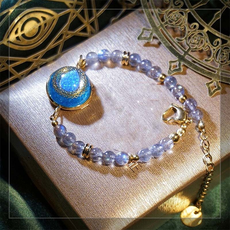 Olivenorma Blue Drop Opal Pendant Moonstone Labradorite Beaded Bracelet - Labradorite&Opal - image 5