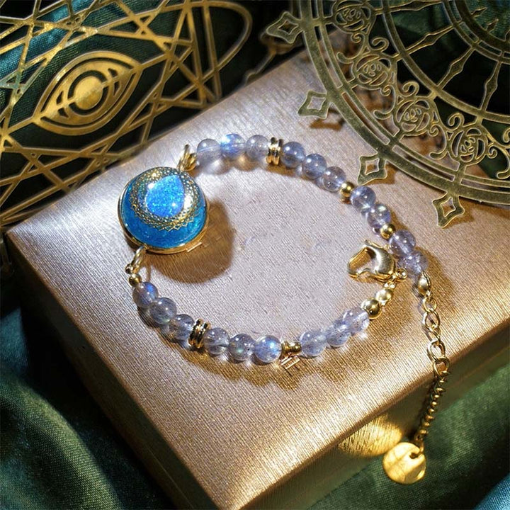 Olivenorma Blue Drop Opal Pendant Moonstone Labradorite Beaded Bracelet - image 7