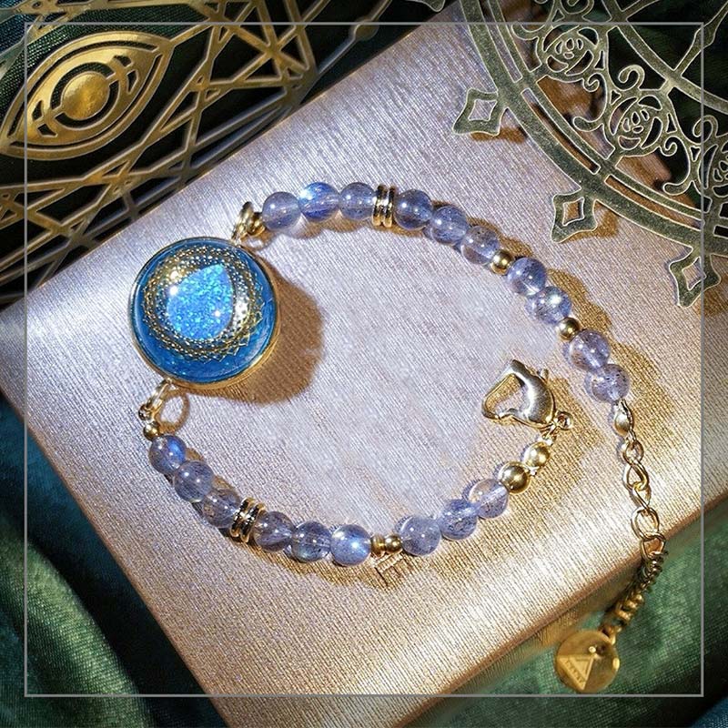Olivenorma Blue Drop Opal Pendant Moonstone Labradorite Beaded Bracelet - image 6