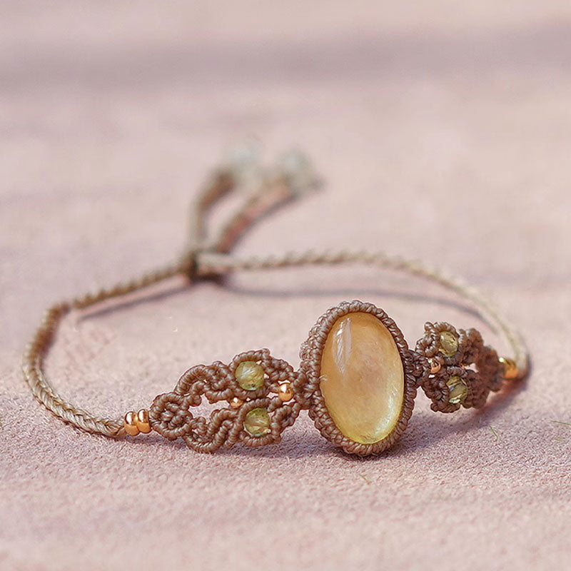 Olivenorma Natural Charoite Lepidolite Aquamarine Handwoven Bracelet - image 11