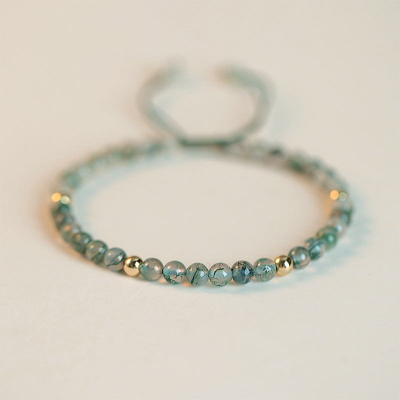 Olivenorma Moss Agate 4mm Beaded Adjustable Bracelet - image 4