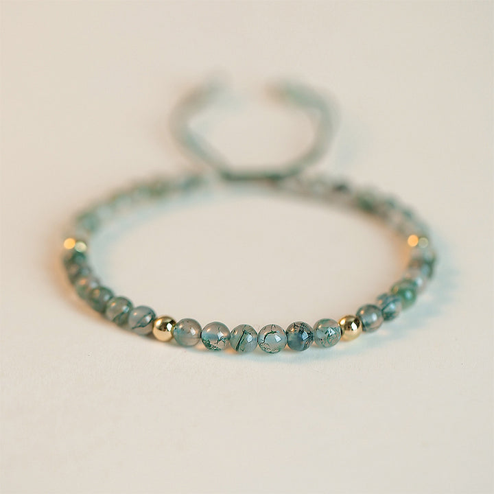 Olivenorma Moss Agate 4mm Beaded Adjustable Bracelet - image 4