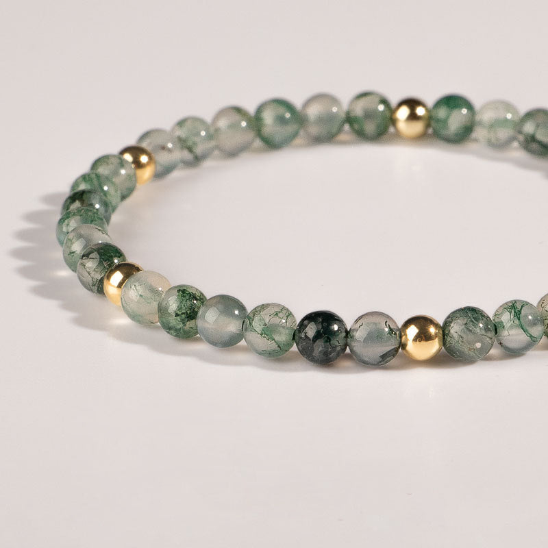 Olivenorma Moss Agate 4mm Beaded Adjustable Bracelet - image 3