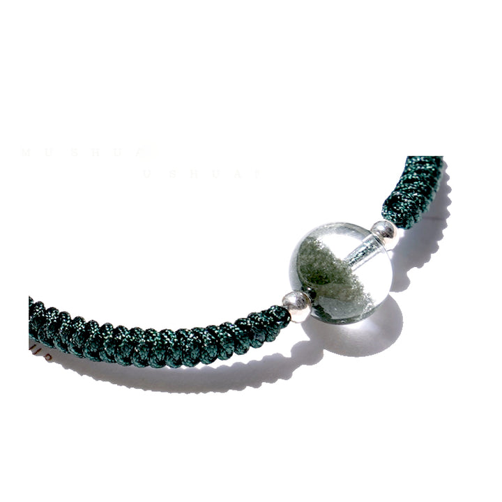Olivenorma 8-14mm Green Phantom Quartz Beads Pendant Braided Bracelet - image 7