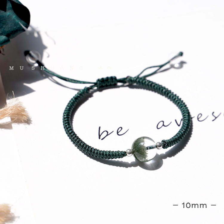Olivenorma 8-14mm Green Phantom Quartz Beads Pendant Braided Bracelet - 10mm Green Phantom Quartz - image 4