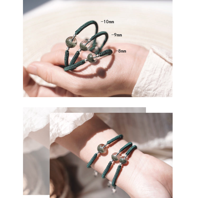 Olivenorma 8-14mm Green Phantom Quartz Beads Pendant Braided Bracelet - image 8