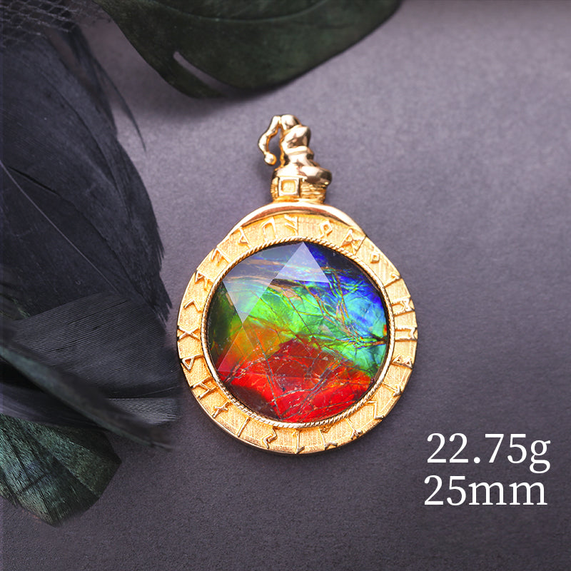 Olivenorma Natural Ammolite 925 Silver Necklace - Ammolite#1 - image 1