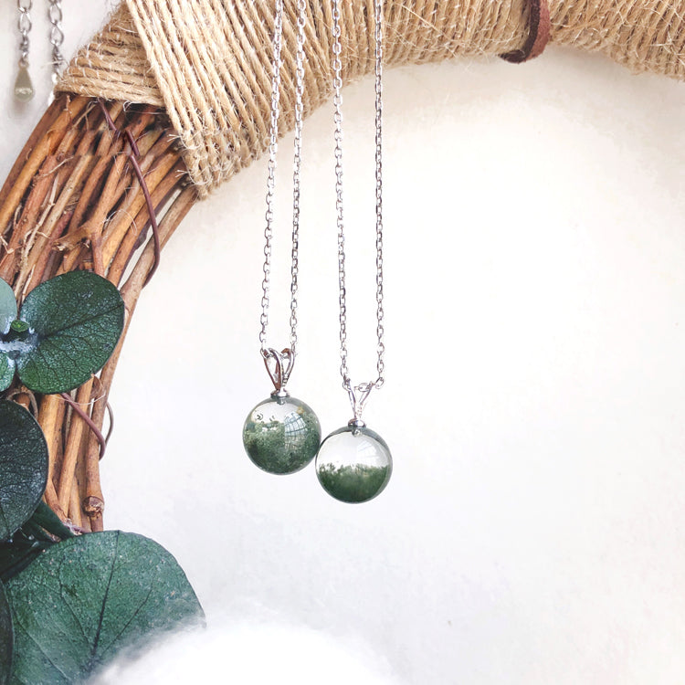 Olivenorma Green Phantom Quartz Sterling Silver Bracelet Necklace - 14mm Green Phantom Quartz Necklace - image 0