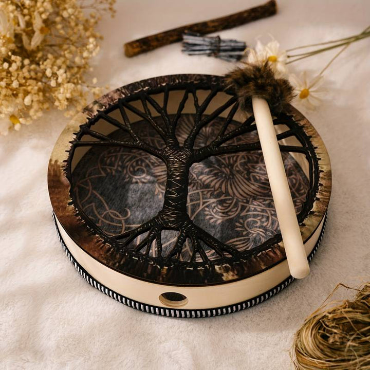 Olivenorma Shaman Viking Tree Of Life 2 Birds Print Drum - image 3