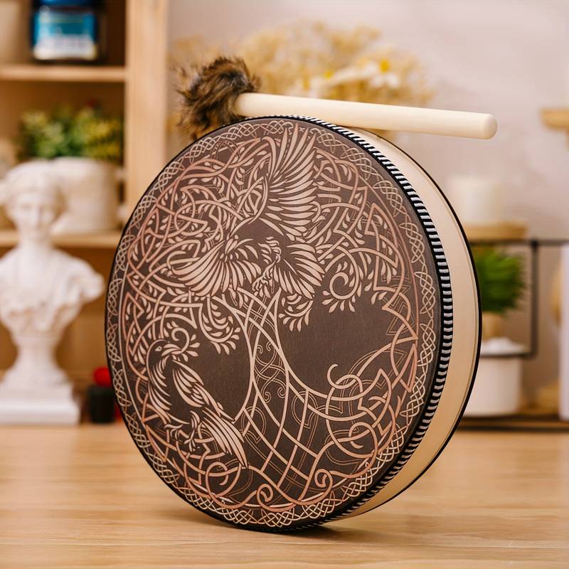 Olivenorma Shaman Viking Tree Of Life 2 Birds Print Drum - image 1