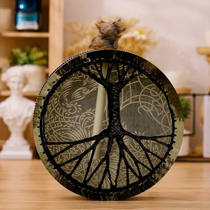 Olivenorma Shaman Viking Tree Of Life 2 Birds Print Drum - image 5
