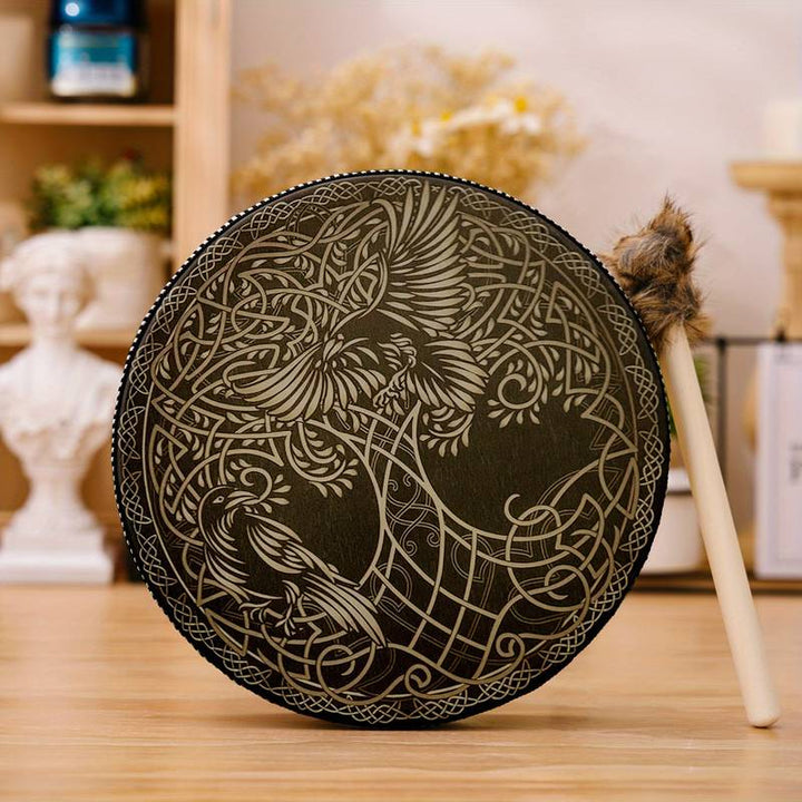 Olivenorma Shaman Viking Tree Of Life 2 Birds Print Drum - image 4