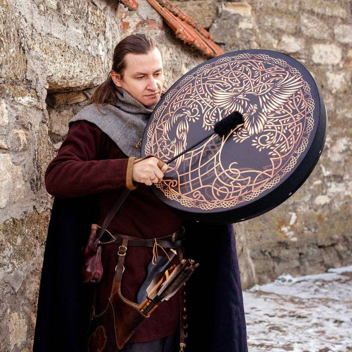 Olivenorma Shaman Viking Tree Of Life 2 Birds Print Drum - image 8