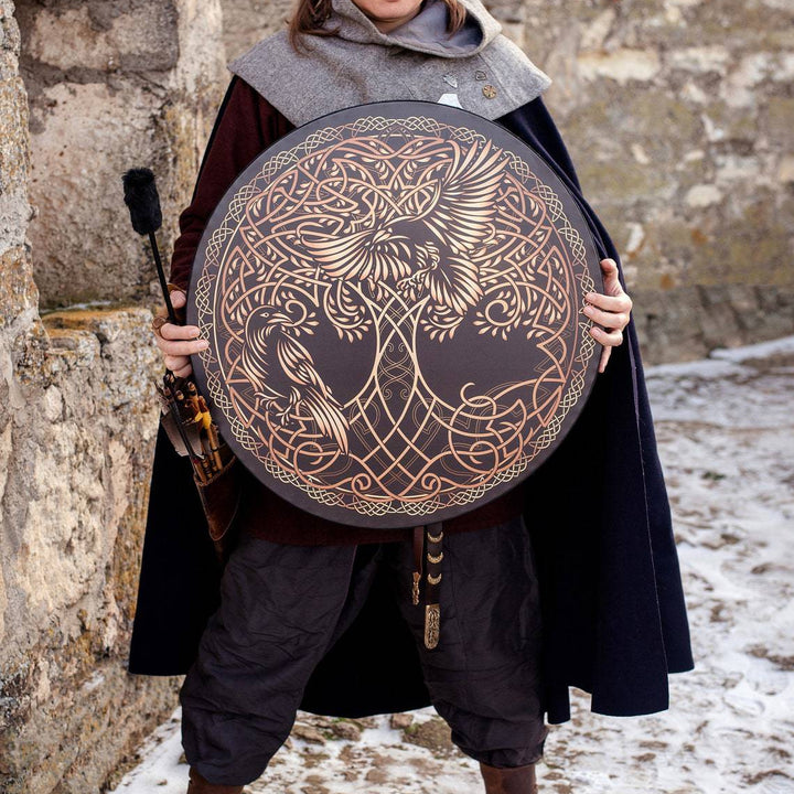 Olivenorma Shaman Viking Tree Of Life 2 Birds Print Drum - image 11
