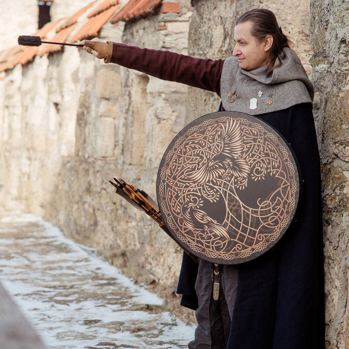 Olivenorma Shaman Viking Tree Of Life 2 Birds Print Drum - image 13