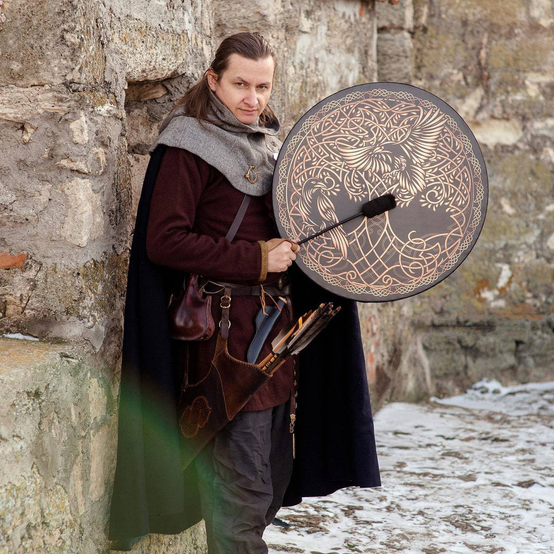 Olivenorma Shaman Viking Tree Of Life 2 Birds Print Drum - image 12