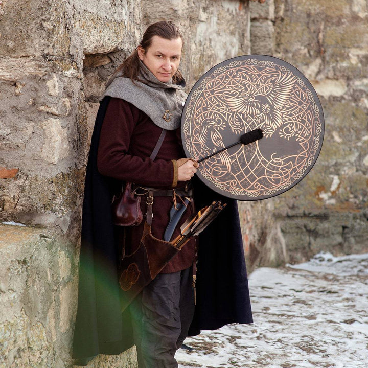 Olivenorma Shaman Viking Tree Of Life 2 Birds Print Drum - image 12