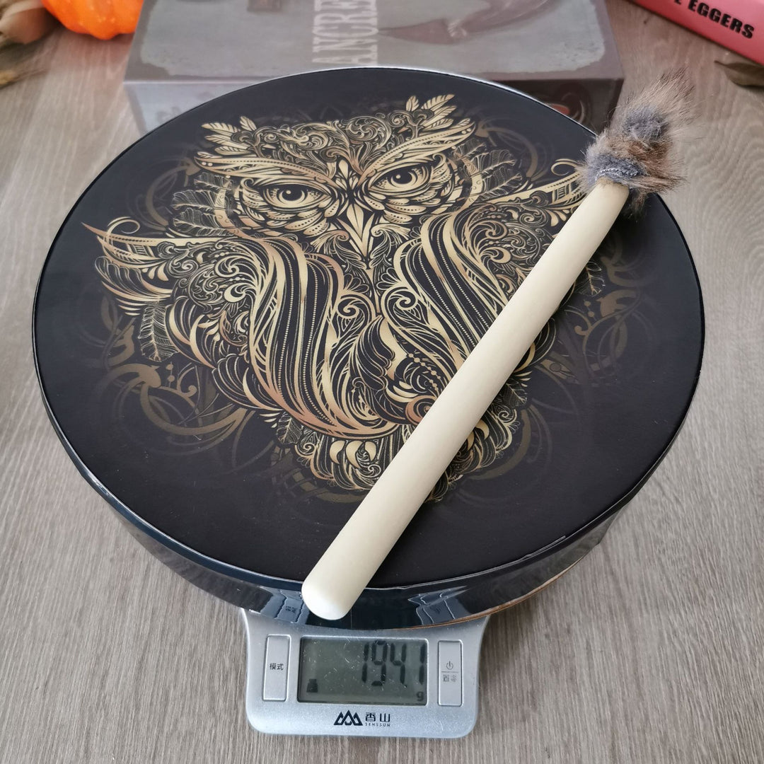 Olivenorma Handcrafted Shamanic Siberian Owl Print Drum - image 5