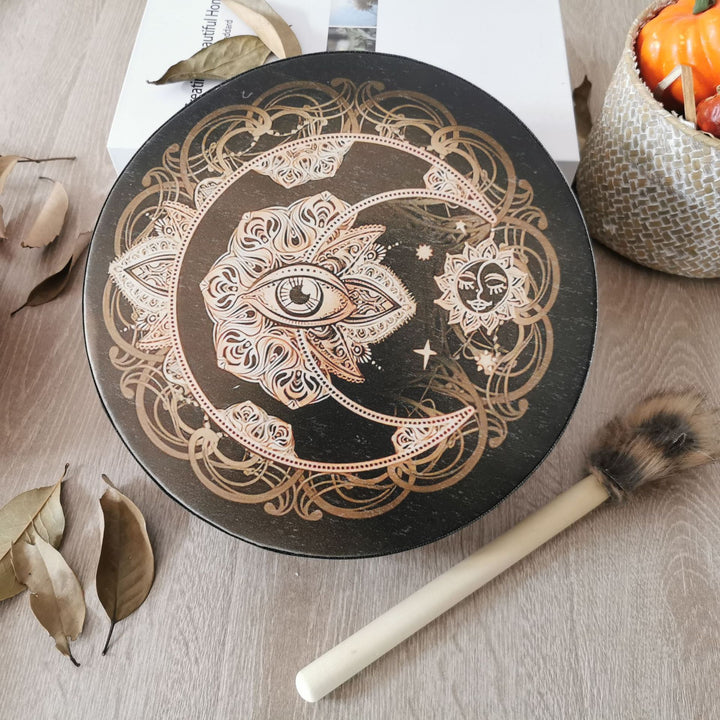 Olivenorma Moon Sun Evil Eye Print Shaman Drum - image 1