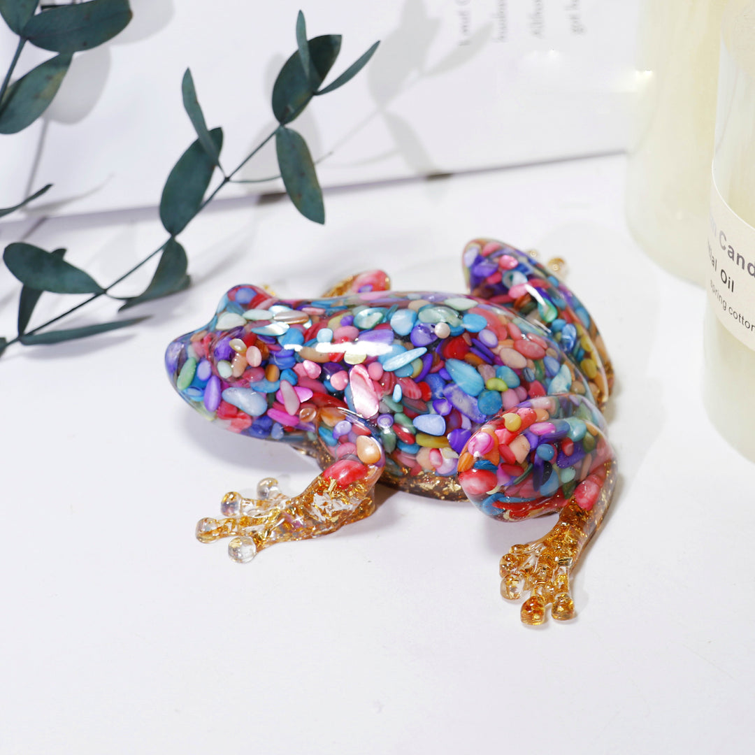 Olivenorma Crystal Resin Frog Ornament For Energy Cleansing And Harmony Gemstone Decoration - Colored Stones - image 5