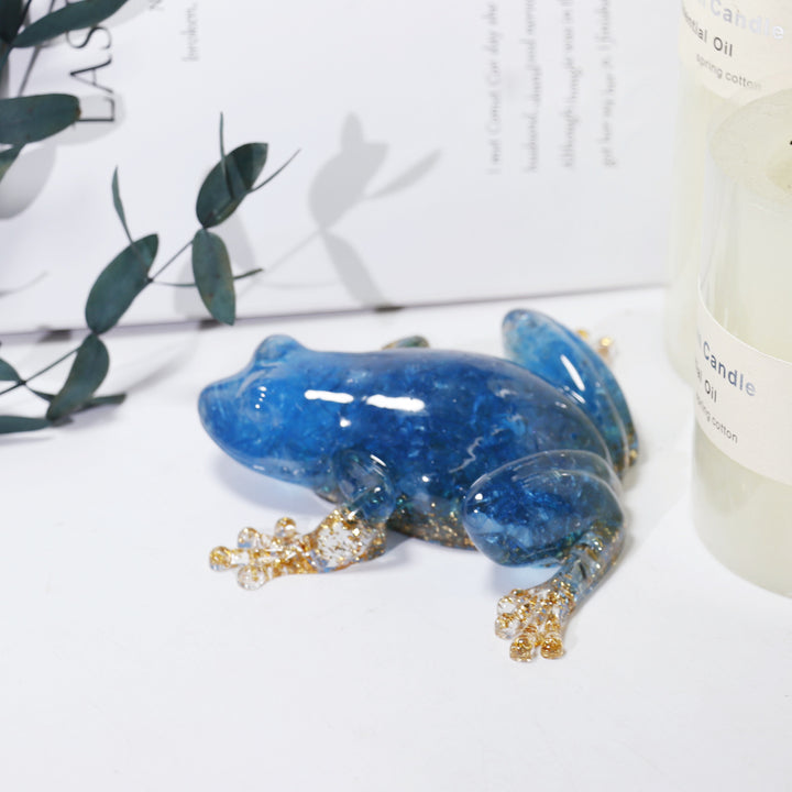 Olivenorma Crystal Resin Frog Ornament For Energy Cleansing And Harmony Gemstone Decoration - Aquamarine - image 15