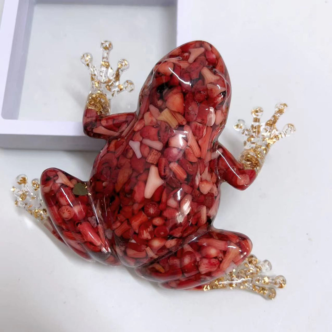 Olivenorma Crystal Resin Frog Ornament For Energy Cleansing And Harmony Gemstone Decoration - Red Agate - image 21
