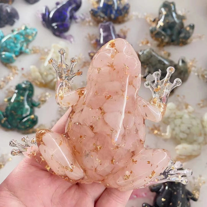 Olivenorma Crystal Resin Frog Ornament For Energy Cleansing And Harmony Gemstone Decoration - Rose Quartz - image 29