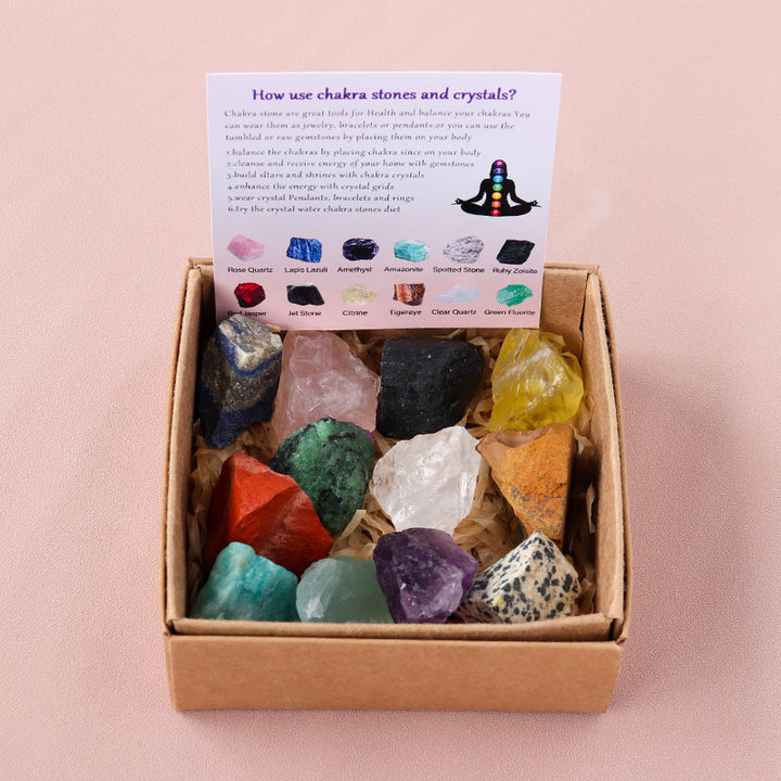 Olivenorma Natural Stone 12 Kinds Of Rough Crystal Set - Crystal Set - image 0