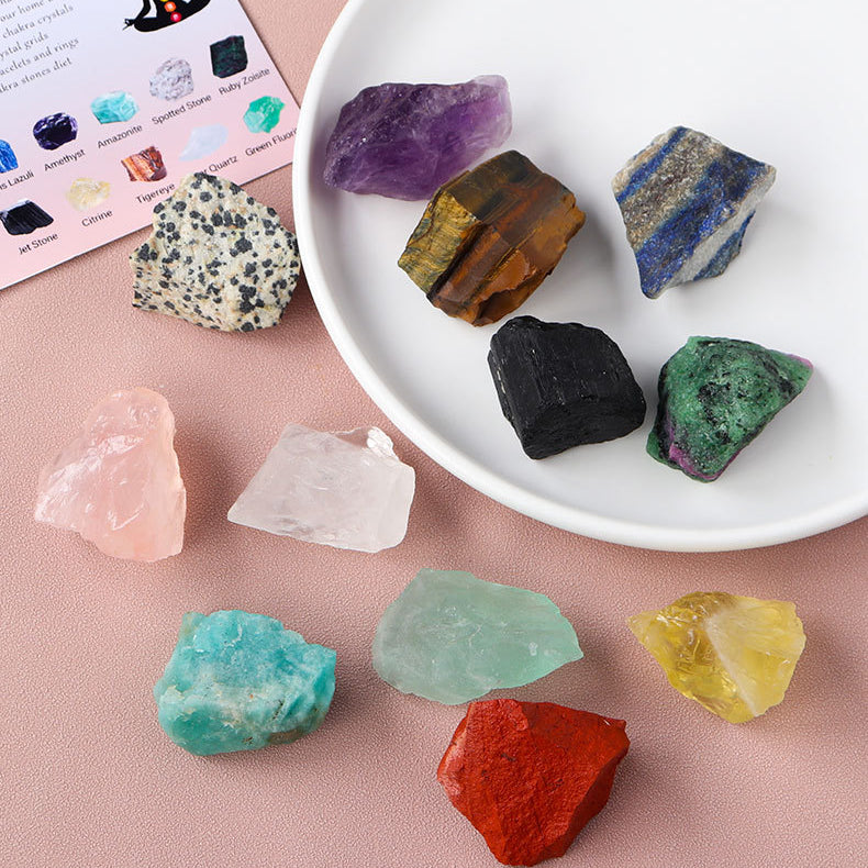 Olivenorma Natural Stone 12 Kinds Of Rough Crystal Set - image 5