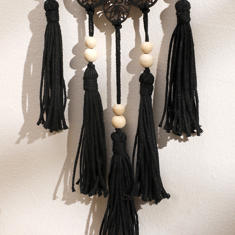 Olivenorma Hamsa Evil Eye Wooden Tassel Crafts Wall Decor - image 4
