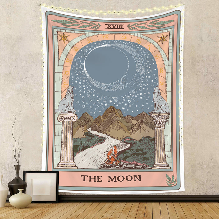 Olivenorma Tarot Card Tapestry - THE MOON#2 - 180*230cm - Short Velvet - image 0