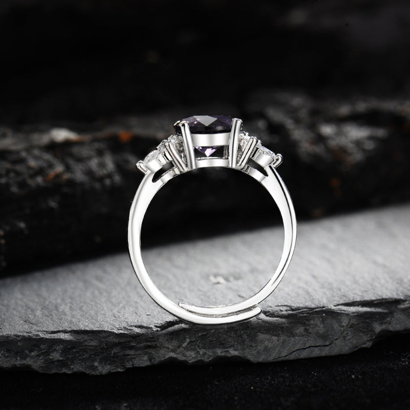 Olivenorma "The Soothing Presence" - Amethyst with Zircon Ring - image 3