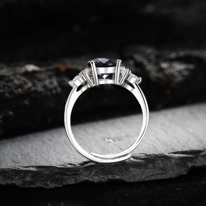 Olivenorma "The Soothing Presence" - Amethyst with Zircon Ring - image 3