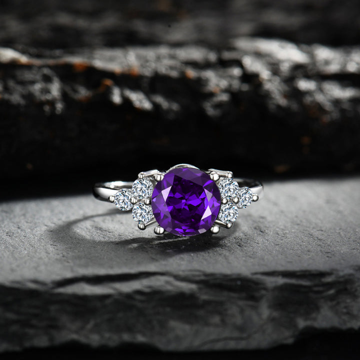 Olivenorma "The Soothing Presence" - Amethyst with Zircon Ring - Amethyst - image 0