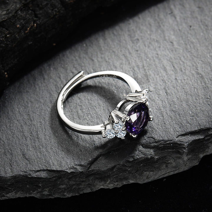 Olivenorma "The Soothing Presence" - Amethyst with Zircon Ring - image 2