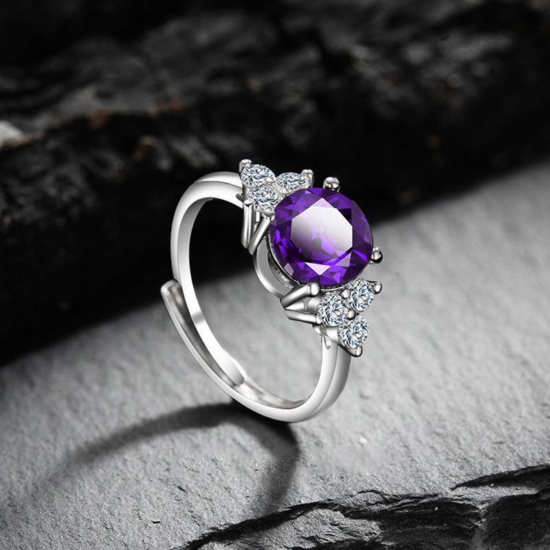Olivenorma "The Soothing Presence" - Amethyst with Zircon Ring - image 1