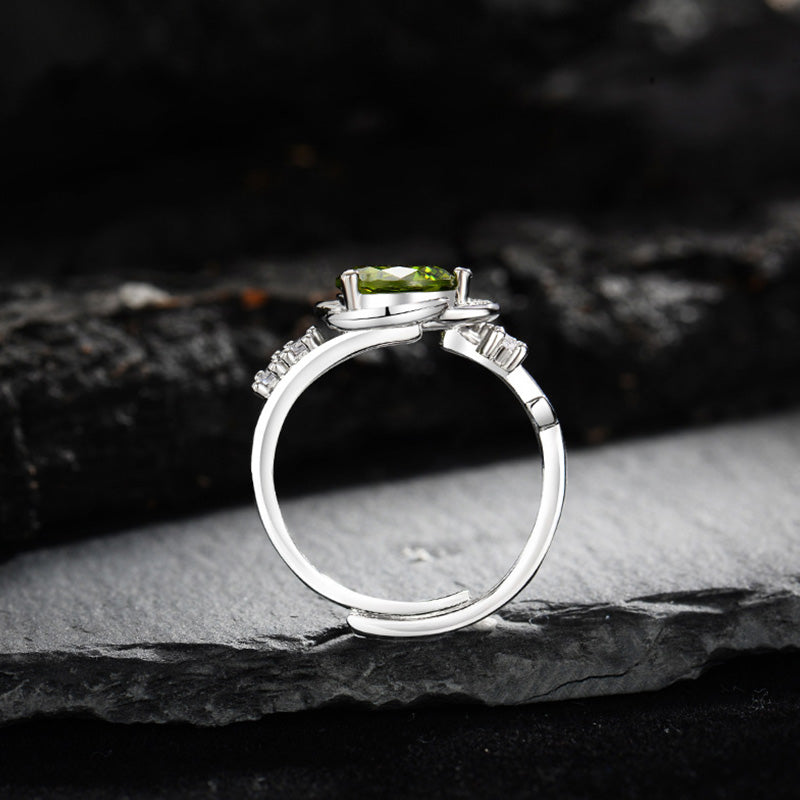 Olivenorma "The Instant Heartbeat" - Peridot with Zircon Empathy Ring - image 2