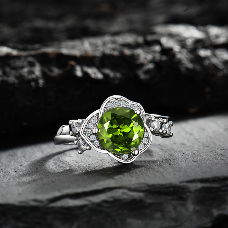 Olivenorma "The Instant Heartbeat" - Peridot with Zircon Empathy Ring - Peridot - image 0