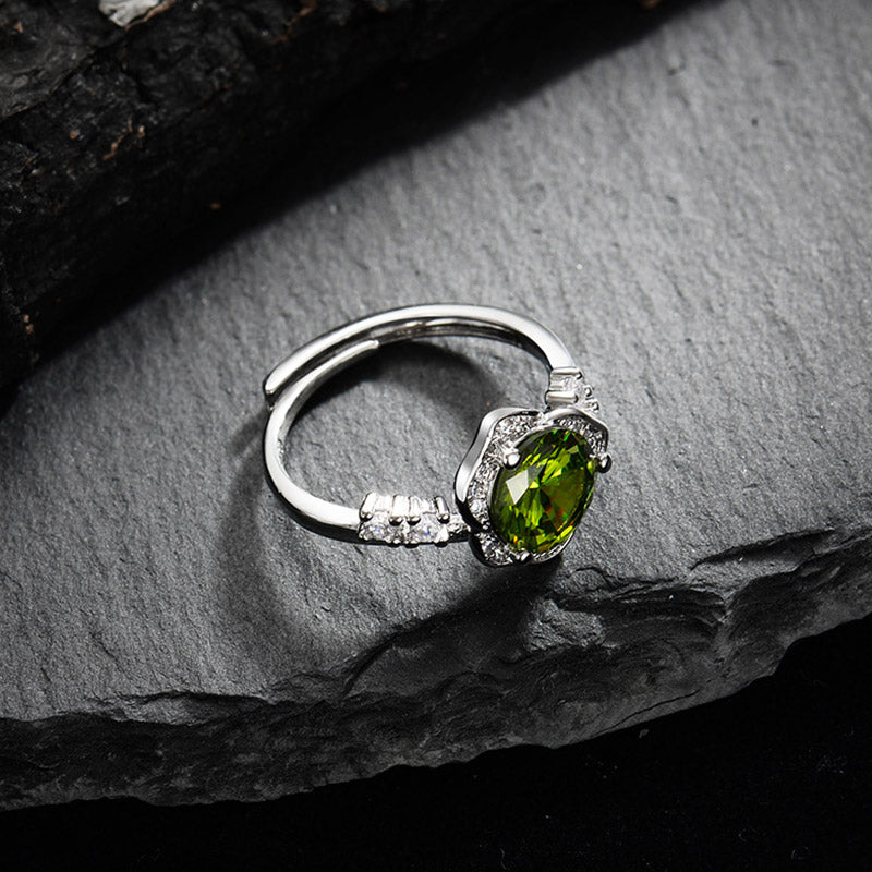 Olivenorma "The Instant Heartbeat" - Peridot with Zircon Empathy Ring - image 3