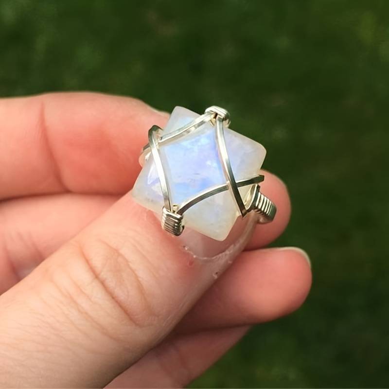 Olivenorma White Opalite Engagement Party Ring - image 0