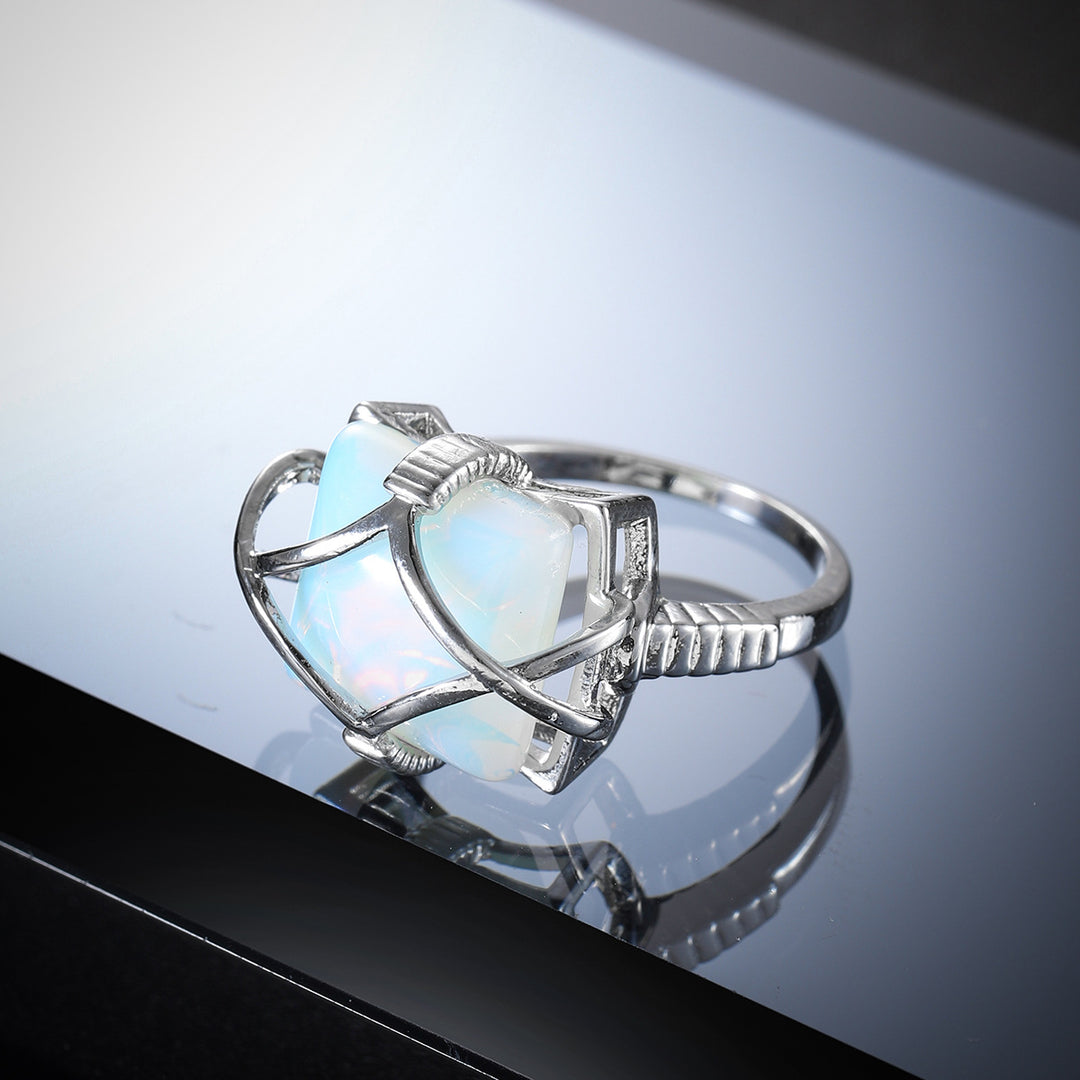 Olivenorma White Opalite Engagement Party Ring - image 5