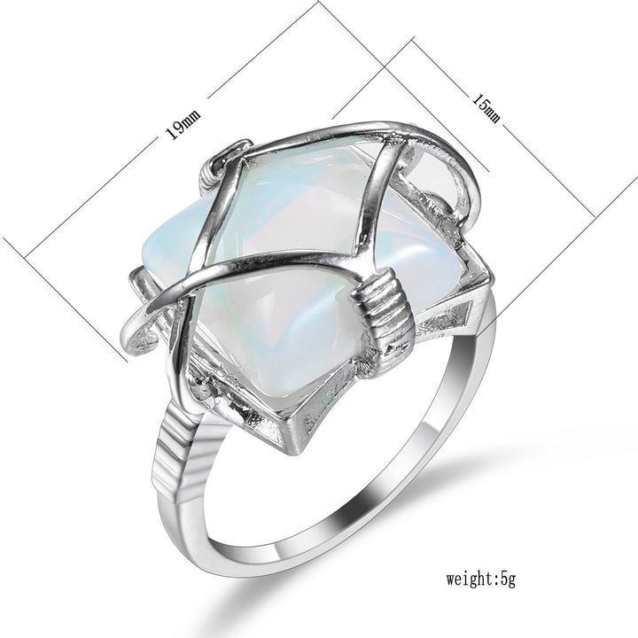 Olivenorma White Opalite Engagement Party Ring - image 7