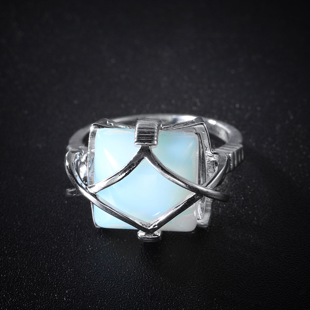 Olivenorma White Opalite Engagement Party Ring - image 6