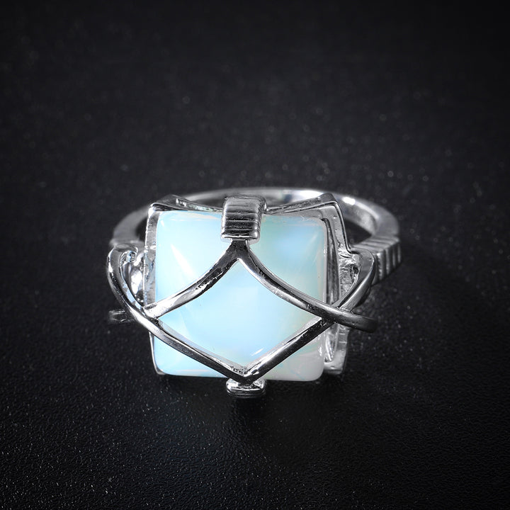Olivenorma White Opalite Engagement Party Ring - image 6