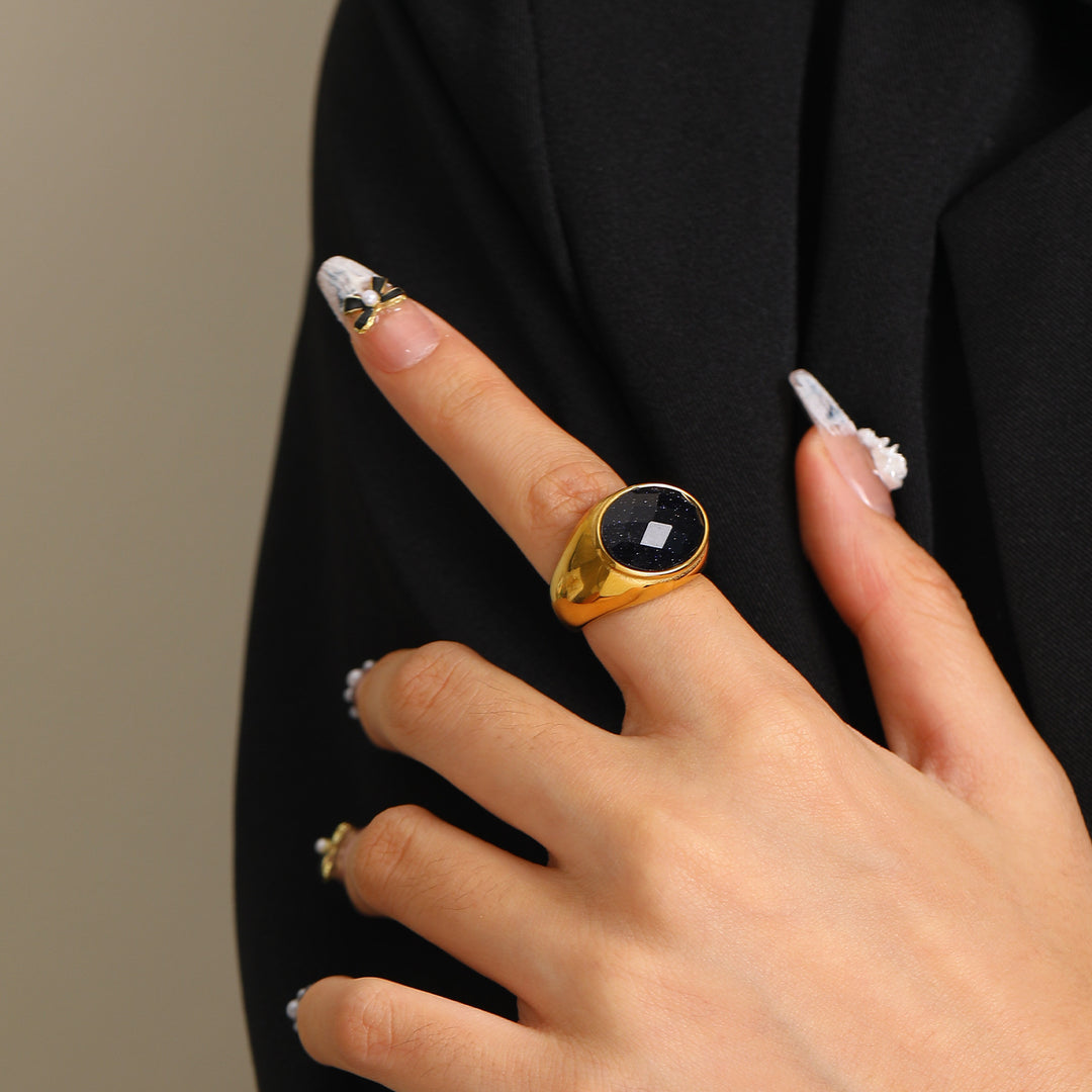 Olivenorma Natural Stone French Niche Simple Ring - image 12