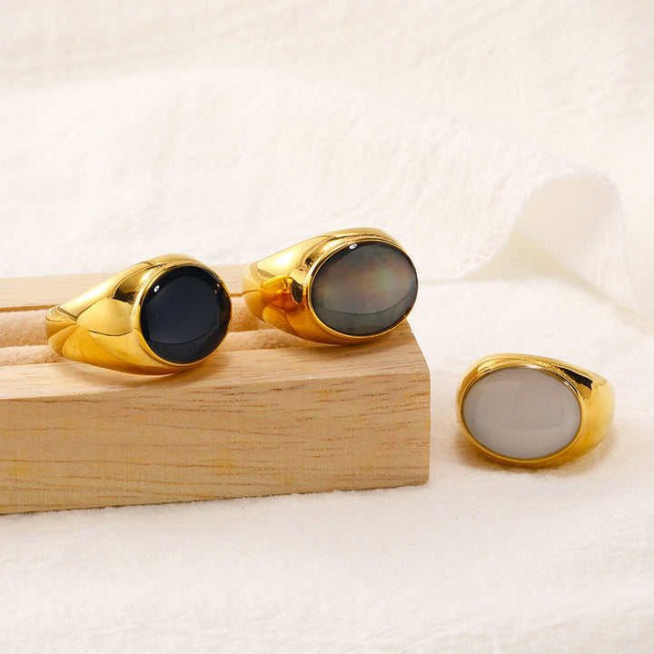 Olivenorma Natural Stone French Niche Simple Ring - image 16