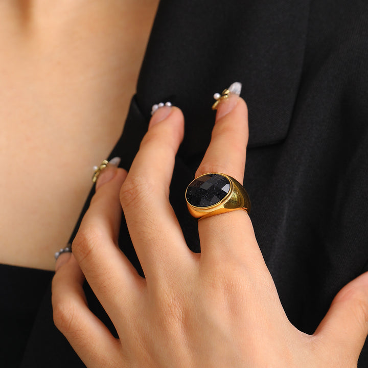 Olivenorma Natural Stone French Niche Simple Ring - image 14