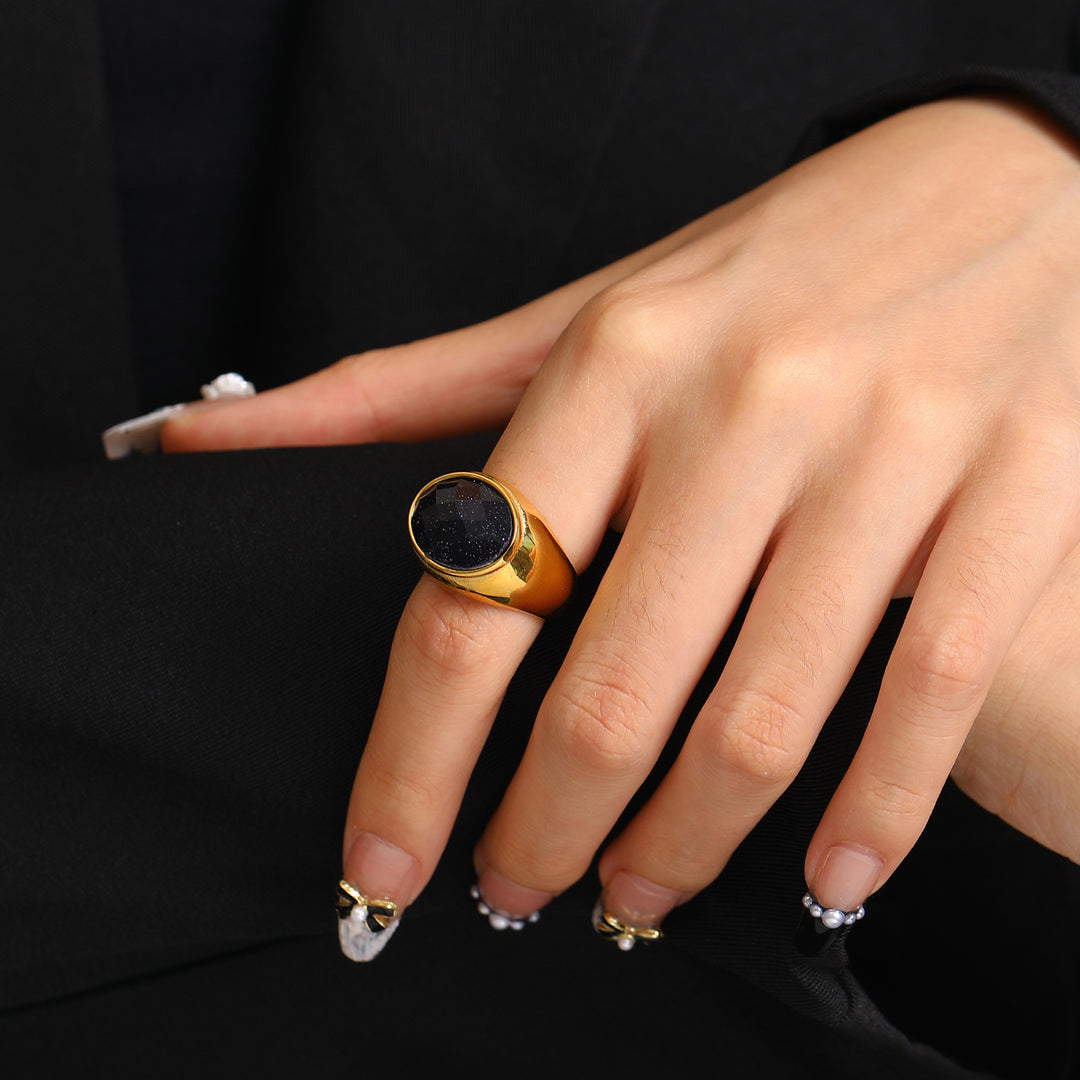 Olivenorma Natural Stone French Niche Simple Ring - image 13